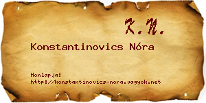 Konstantinovics Nóra névjegykártya