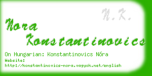 nora konstantinovics business card