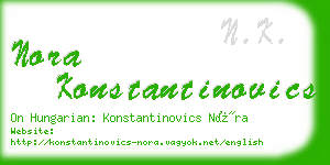 nora konstantinovics business card